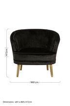 Black Velvet Round Chair | Louxor