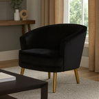 Black Velvet Round Chair | Louxor