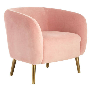 Pink Velvet Round Armchair | Louxor