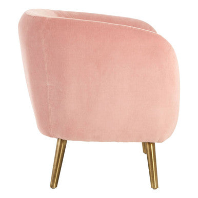 Pink Velvet Round Armchair | Louxor