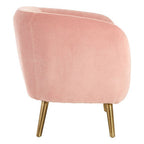Pink Velvet Round Armchair | Louxor