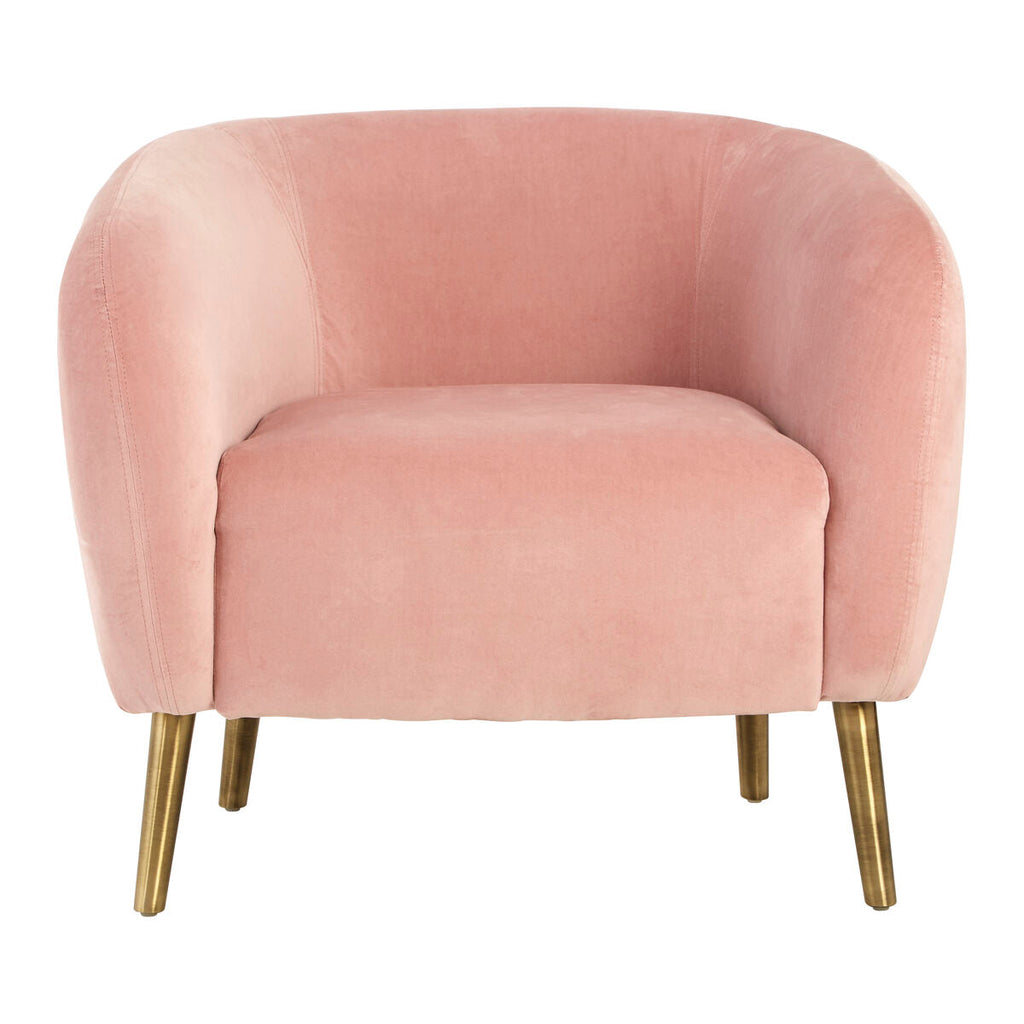 Pink Velvet Round Armchair | Louxor