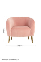 Pink Velvet Round Armchair | Louxor