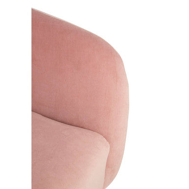 Pink Velvet Round Armchair | Louxor