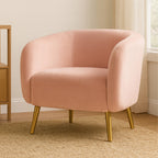 Pink Velvet Round Armchair | Louxor