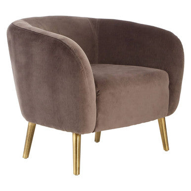Grey Velvet Round Armchair | Louxor