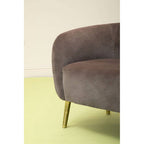 Grey Velvet Round Armchair | Louxor