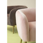 Grey Velvet Round Armchair | Louxor