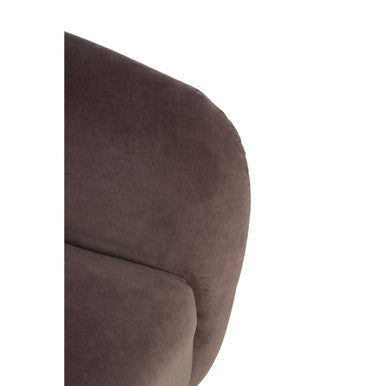 Grey Velvet Round Armchair | Louxor