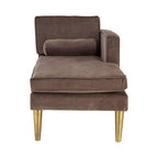 Grey Velvet Left Hand Chaise Longue | Louxor