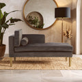 Grey Velvet Left Hand Chaise Longue | Louxor