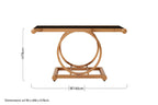 Black Tempered Glass Top with Rose Gold Stainless Steel Frame with Rounded Corners | Novara