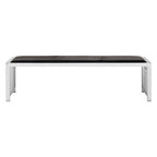 Black Leather Bench with Stainless Steel Frame | Novara