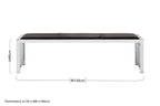 Black Leather Bench with Stainless Steel Frame | Novara