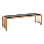 Black Leather and Rose Gold Finish Bench | Novara