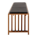 Black Leather and Rose Gold Finish Bench | Novara
