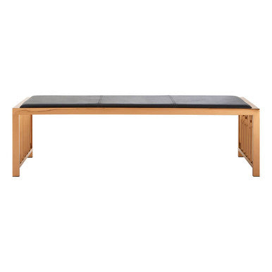 Black Leather and Rose Gold Finish Bench | Novara