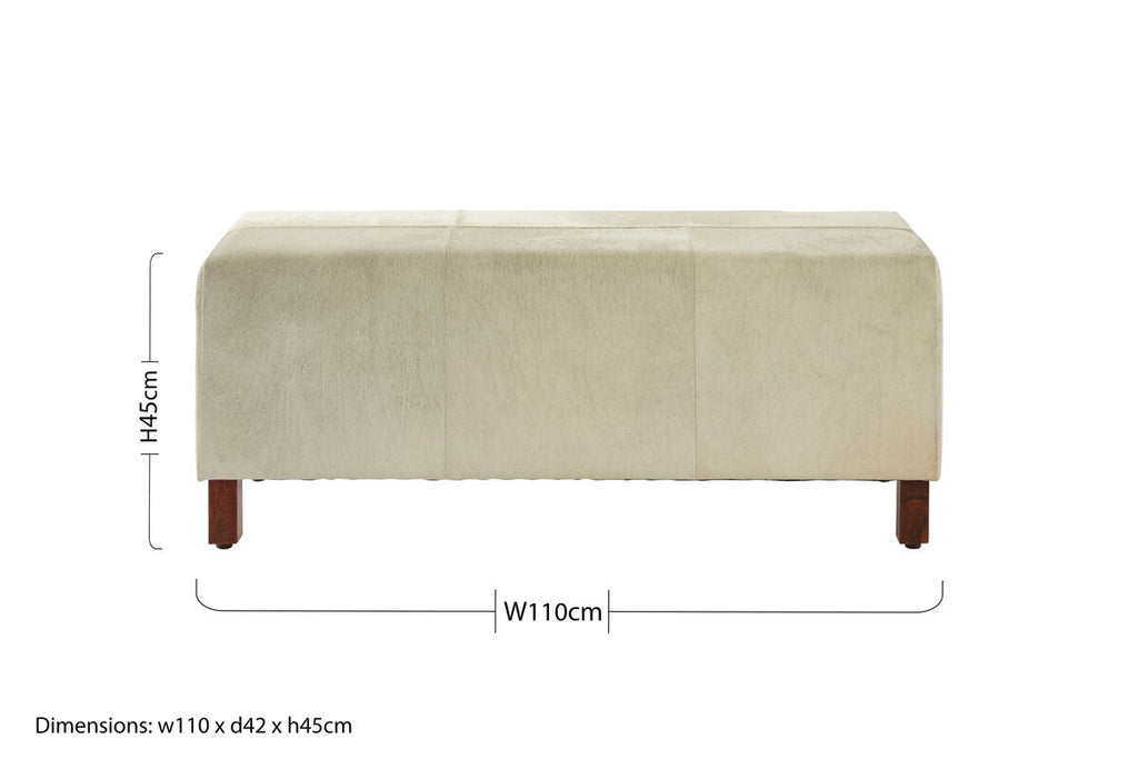 Natural Hair on Leather Bench | Kensington Townhouse