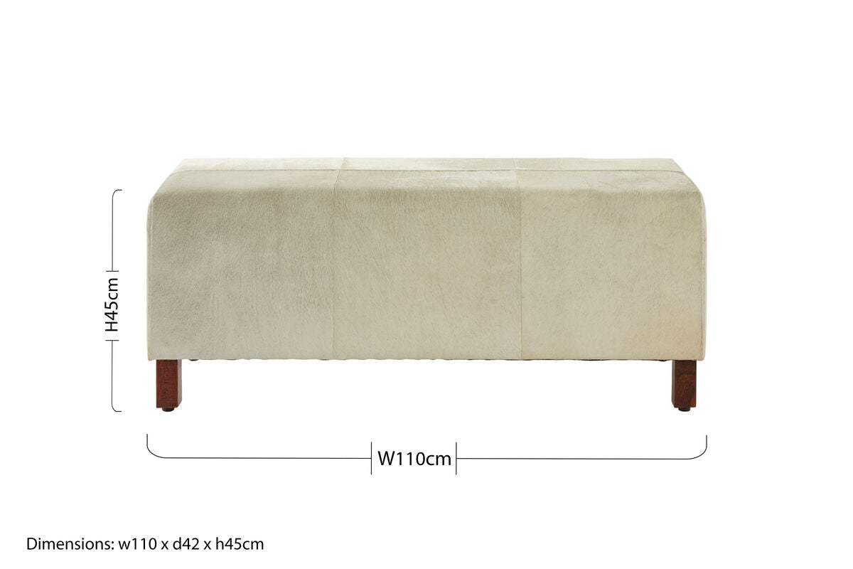 Natural Hair on Leather Bench | Kensington Townhouse