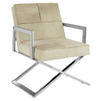 Genuine Grey Leather Chair | Kensington Townhouse