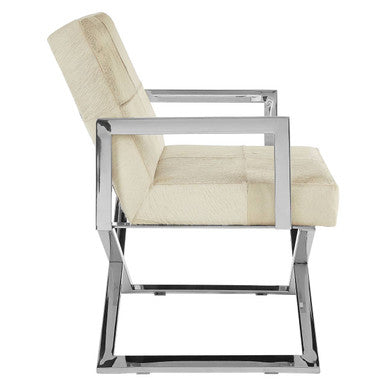 Genuine Grey Leather Chair | Kensington Townhouse