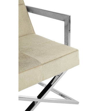 Genuine Grey Leather Chair | Kensington Townhouse