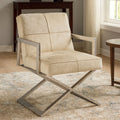 Genuine Grey Leather Chair | Kensington Townhouse