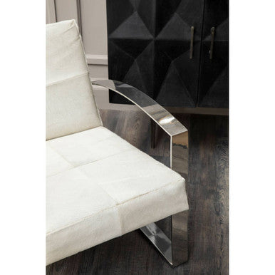 Hairon Leather Chair with Steel Legs | Kensington Townhouse
