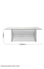Silver Dining Table with Clear Tempered Glass Top | Vogue