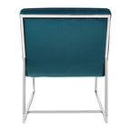 Teal Velvet Curving Profile Lounge Chair | Vogue