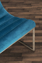 Teal Velvet Curving Profile Lounge Chair | Vogue