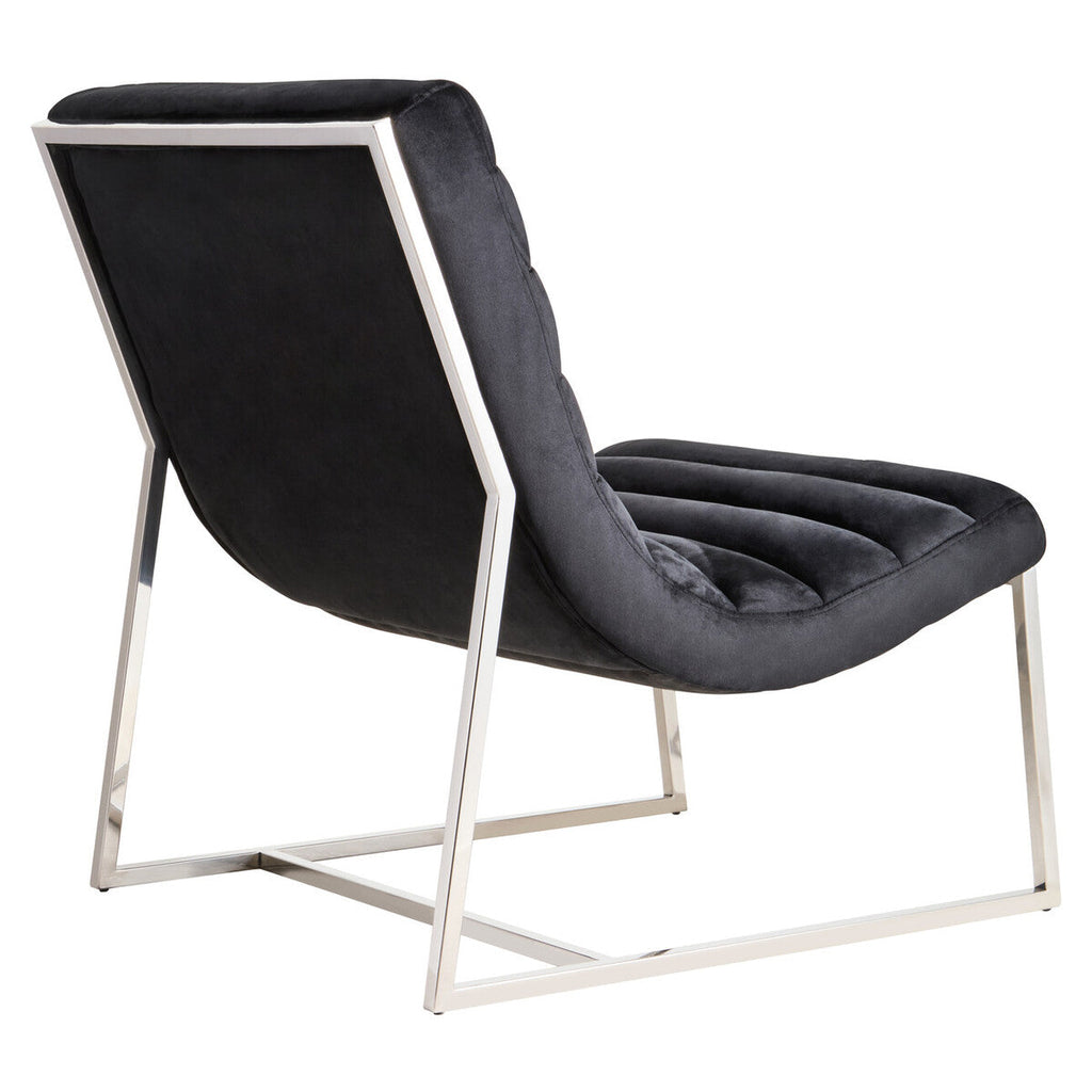 Midnight Velvet Curving Profile Lounge Chair | Vogue