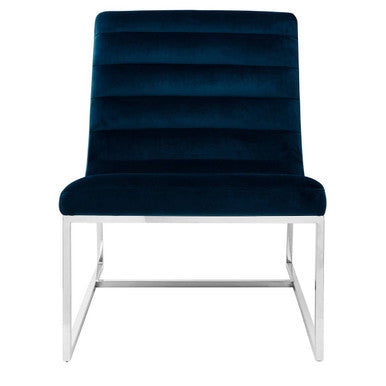 Midnight Velvet Curving Profile Lounge Chair | Vogue