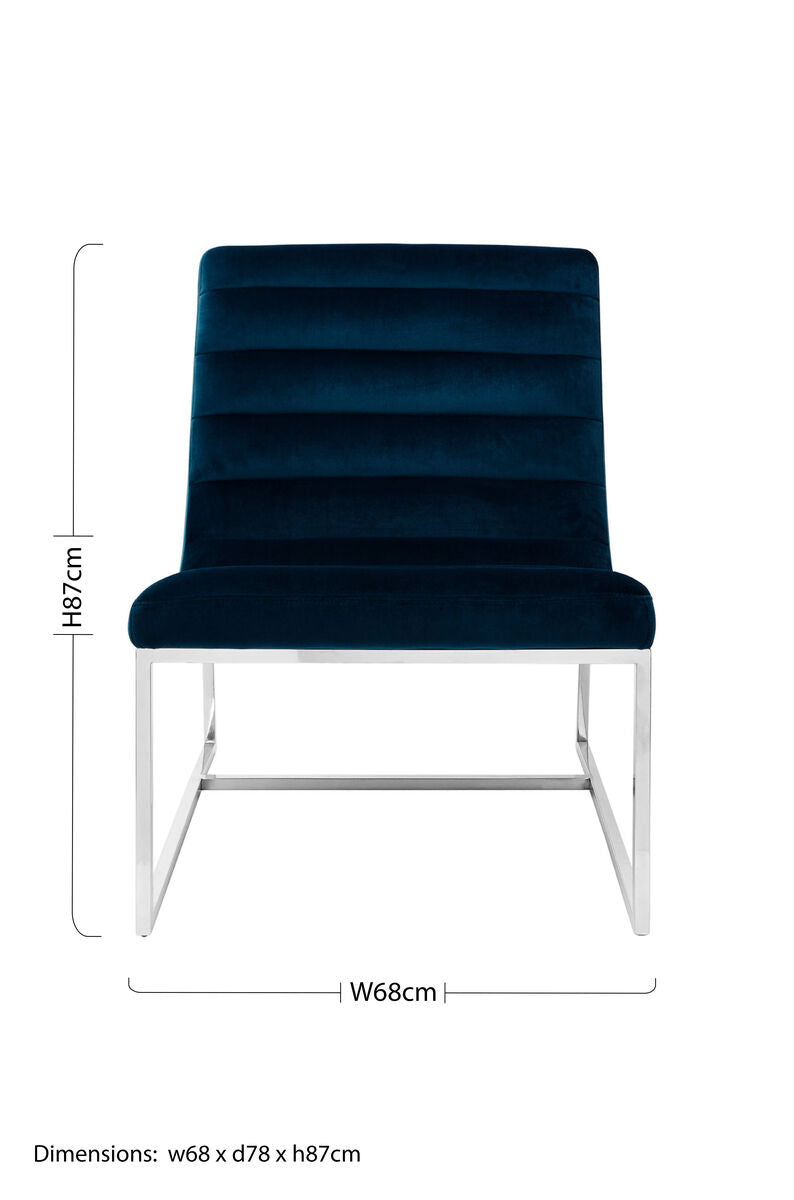 Midnight Velvet Curving Profile Lounge Chair | Vogue