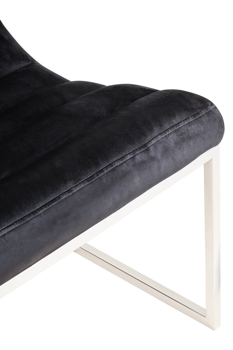Midnight Velvet Curving Profile Lounge Chair | Vogue