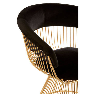 Black Velvet and Gold Finish Chair | Vogue