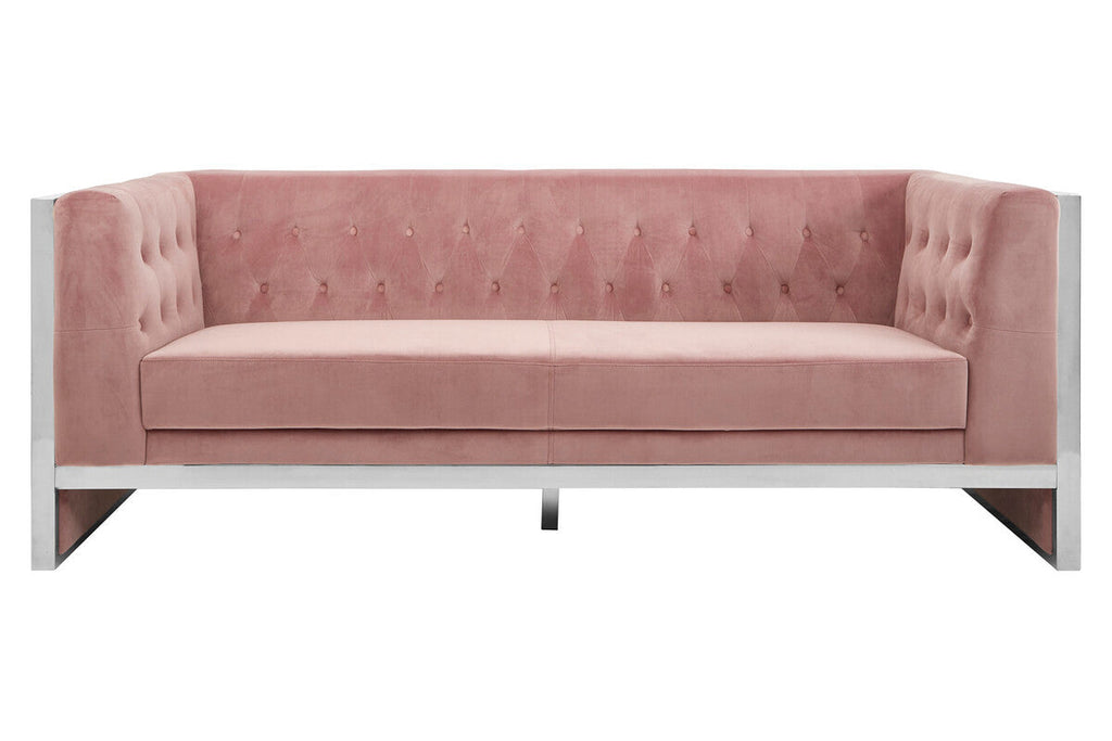 3 Seater Pink Velvet Sofa, Vogue