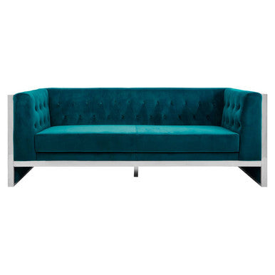3 Seater Teal Velvet Sofa, Vogue