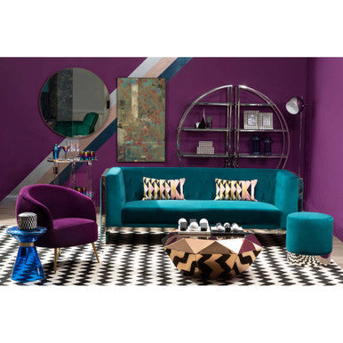 3 Seater Teal Velvet Sofa, Vogue