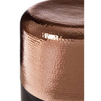 Black Glass Side Table with Hammered Copper Aluminium Base | Margot