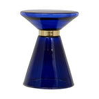 Blue Glass Side Table with Gold Steel Ring | Martini