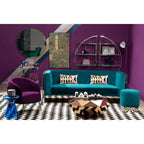 Blue Glass Side Table with Gold Steel Ring | Martini