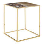 Square Agate Top Table with Gold Steel Frame | Vita