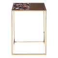 Square Agate Top Table with Gold Steel Frame | Vita