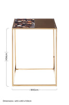 Square Agate Top Table with Gold Steel Frame | Vita