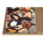Square Agate Top Table with Gold Steel Frame | Vita