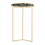 Agate Top Round Side Table with Gold Frame | Vita