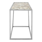 Semi-Precious White Agate Top Console Table in Polished Stainless Steel, Vita