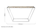 Semi-Precious White Agate Top Console Table in Polished Stainless Steel, Vita