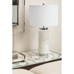 Semi-Precious White Agate Top Console Table in Polished Stainless Steel, Vita